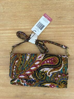 Vera Bradley Quilted Paisley Crossbody in Mustard Multi